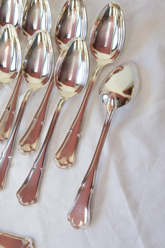 juego cucharas antiguas ercuis baño plata