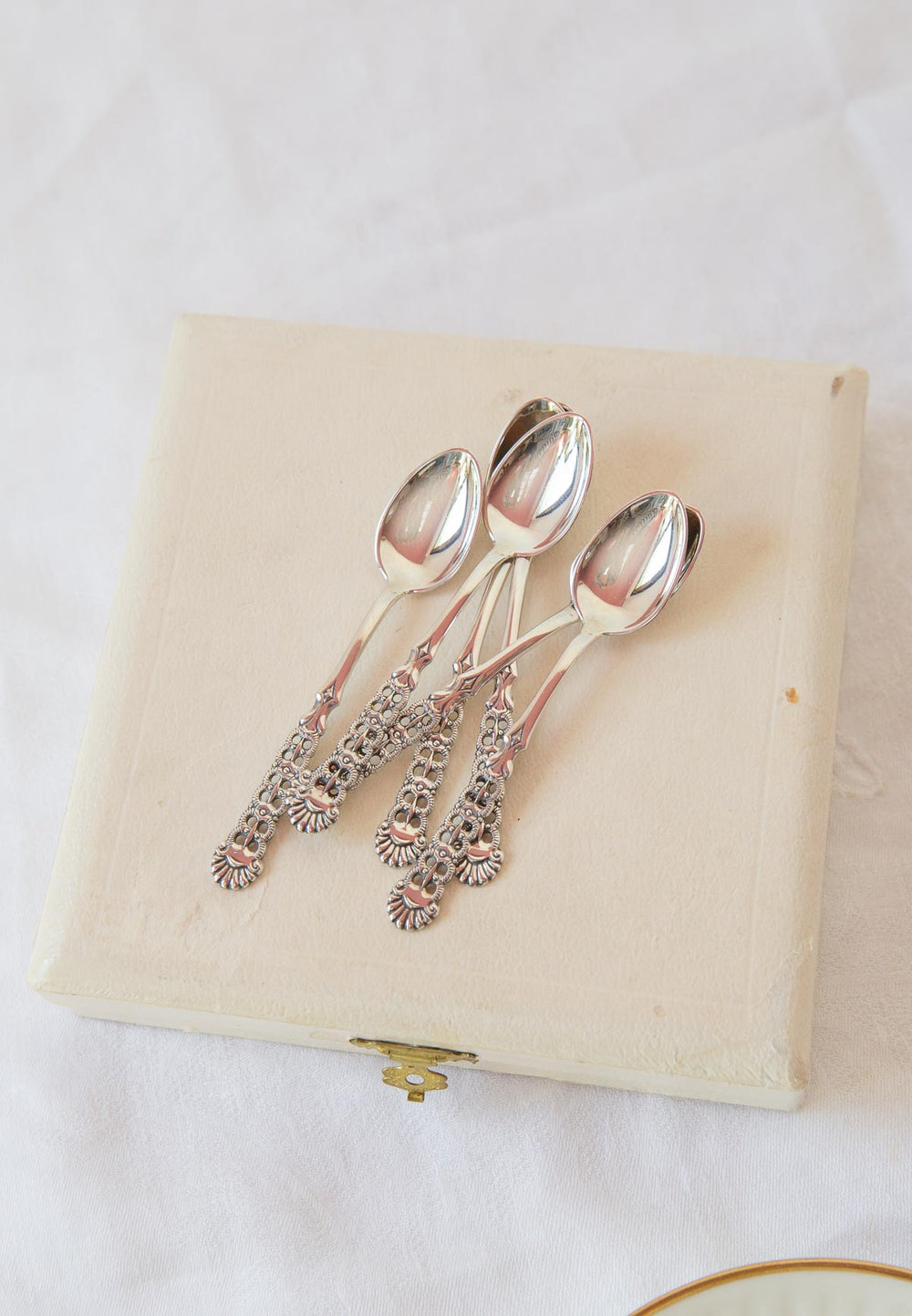 juego cucharillas café noruegas plata Nils Moller c. 1950