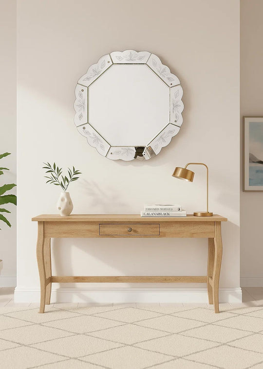 Espejo veneciano octogonal biselado mediados s. XX (70 cm)