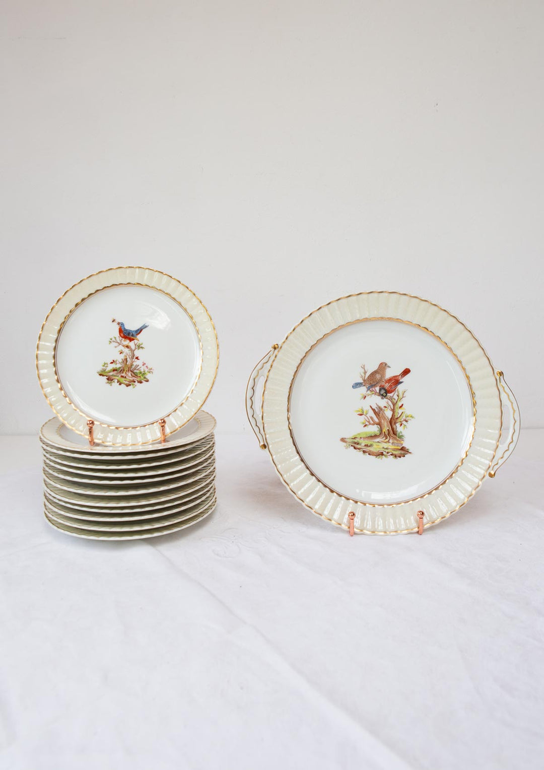 juego platos bernardaud antiguos postre porcelana limoges