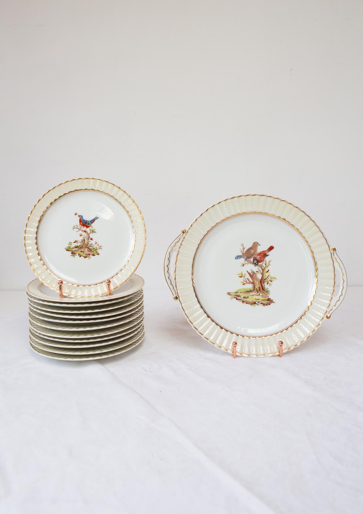 juego platos bernardaud antiguos postre porcelana limoges