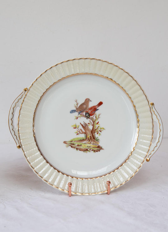 Juego de postre porcelana pájaros Limoges BERNARDAUD c. 1910 (12 servicios)
