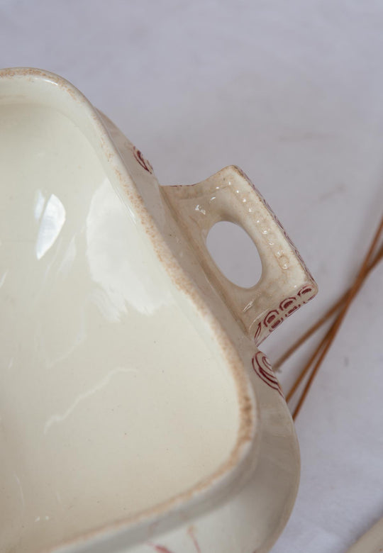 Antigua sopera inglesa con fuente Primrose F&Co ironstone c. 1900