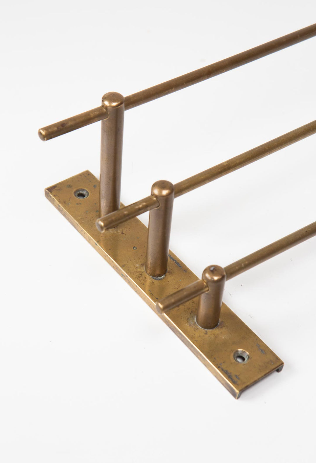 Antiguo perchero de pared francés c. 1930 latón (65 cm)
