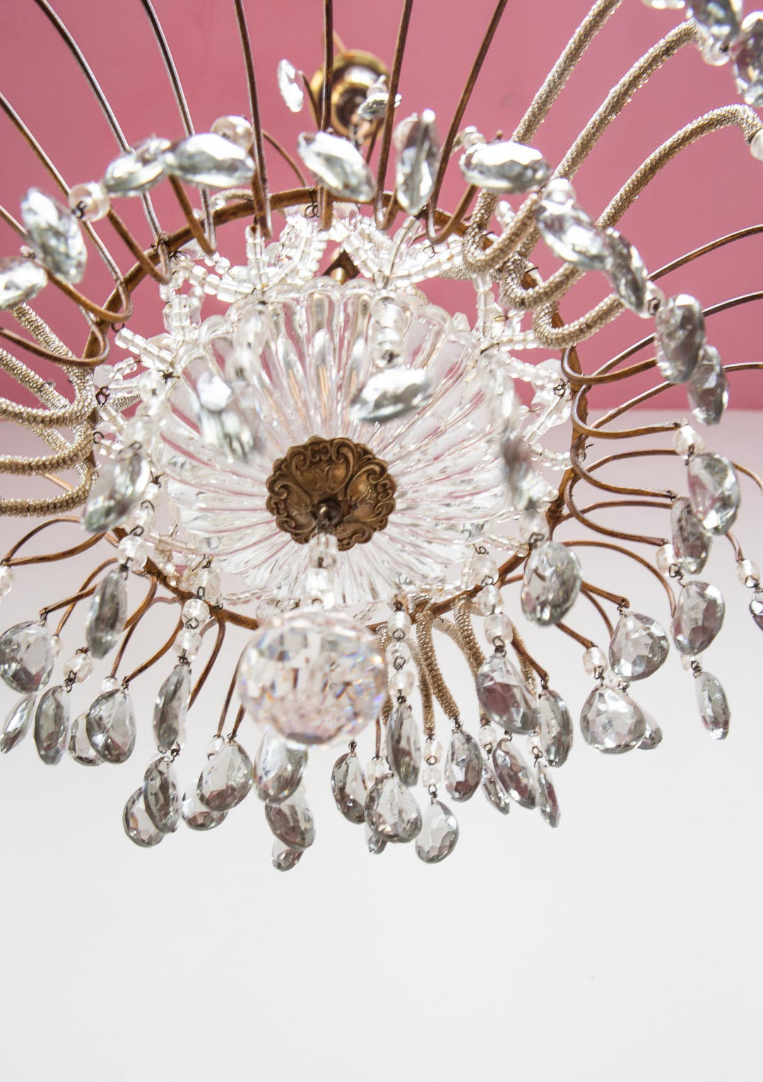 ntigua lámpara de techo italiana con cristales antique italian chandelier
