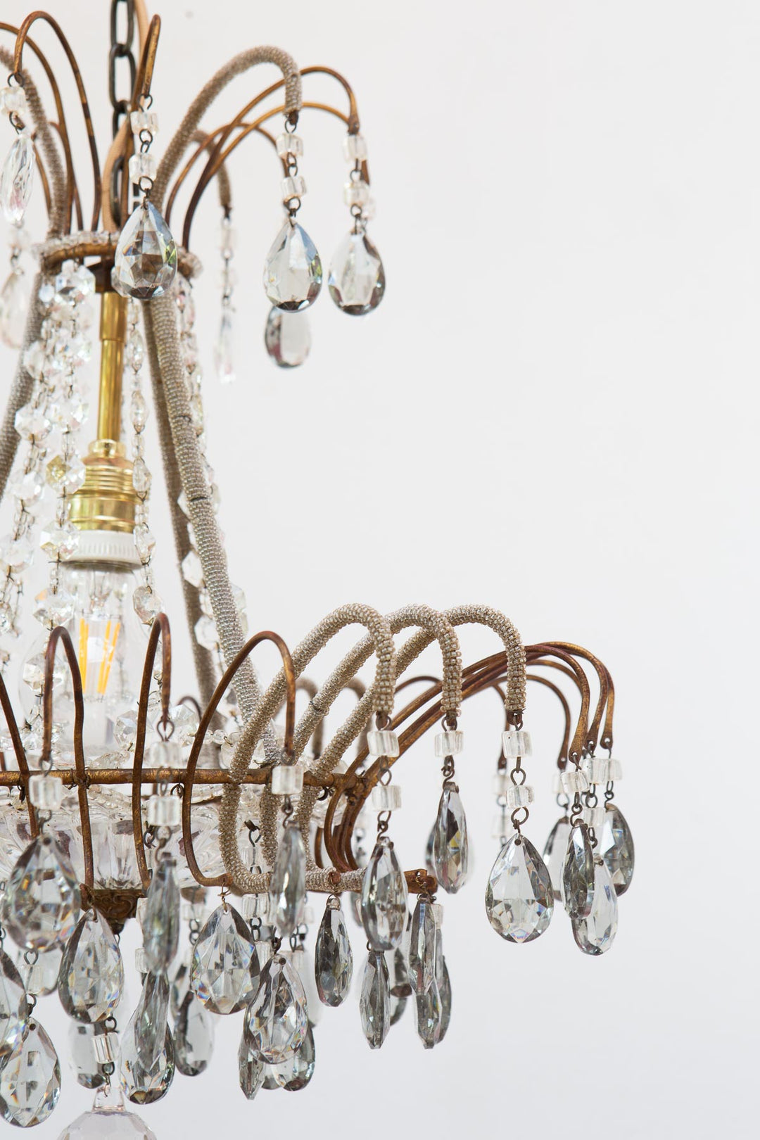 ntigua lámpara de techo italiana con cristales antique italian chandelier