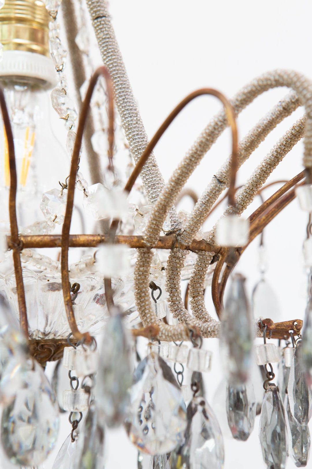 ntigua lámpara de techo italiana con cristales antique italian chandelier