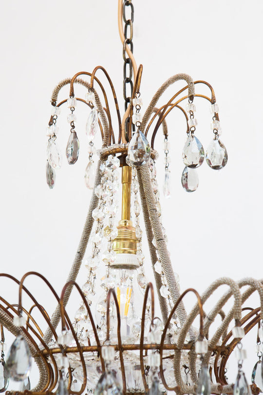 ntigua lámpara de techo italiana con cristales antique italian chandelier