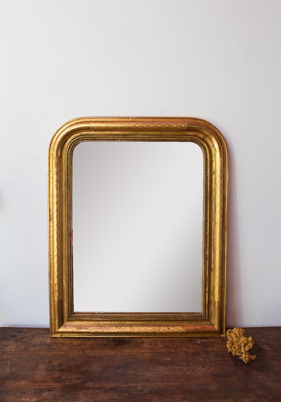 Espejo francés antiguo dorado s. XIX Louis Philippe (63*51 cm)