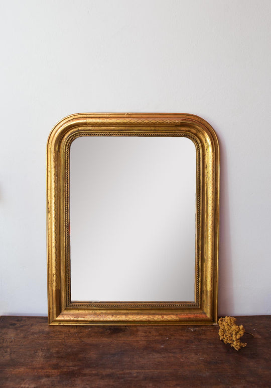 Espejo francés antiguo dorado s. XIX Louis Philippe (63*51 cm)