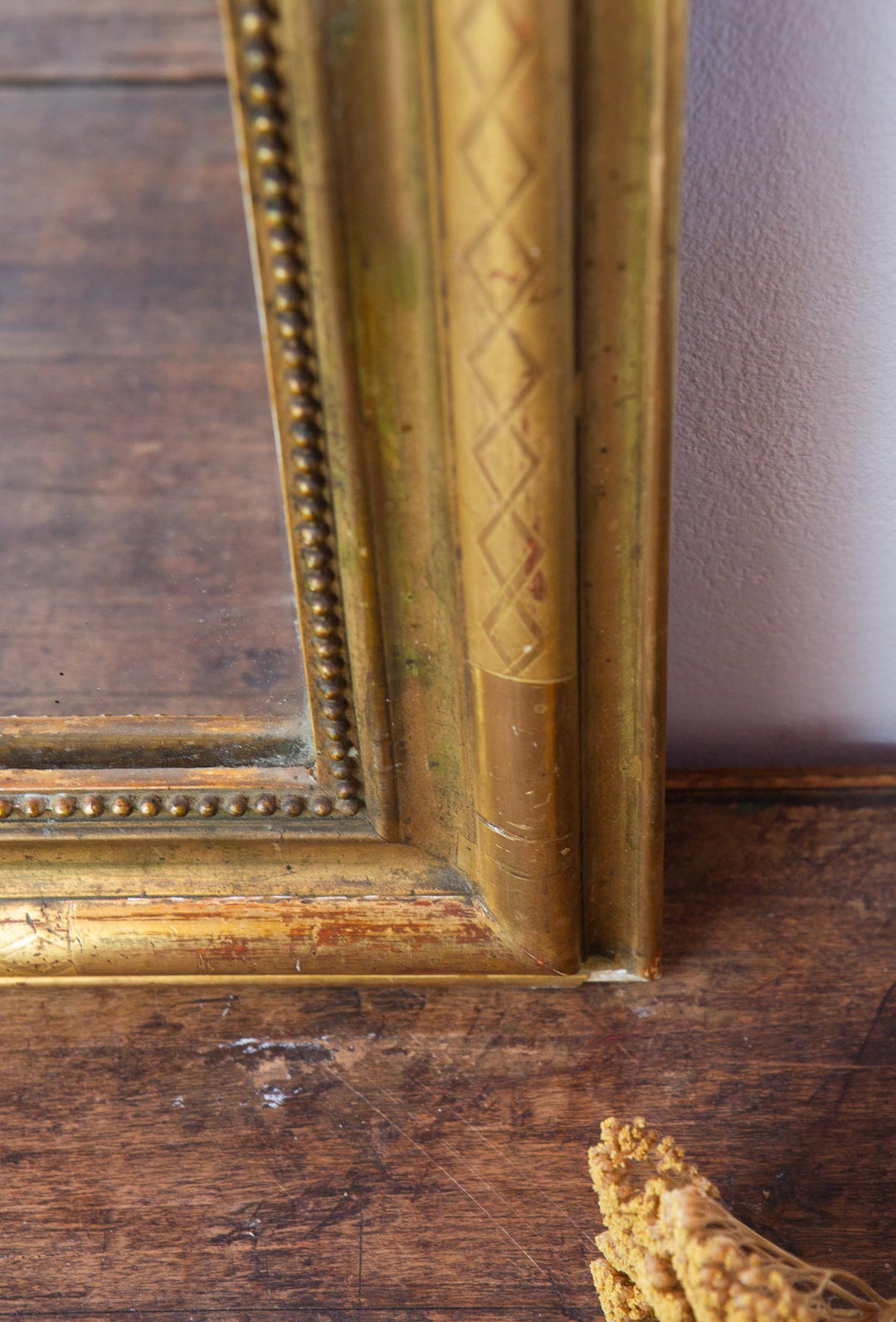 Espejo francés antiguo dorado s. XIX Louis Philippe (63*51 cm)