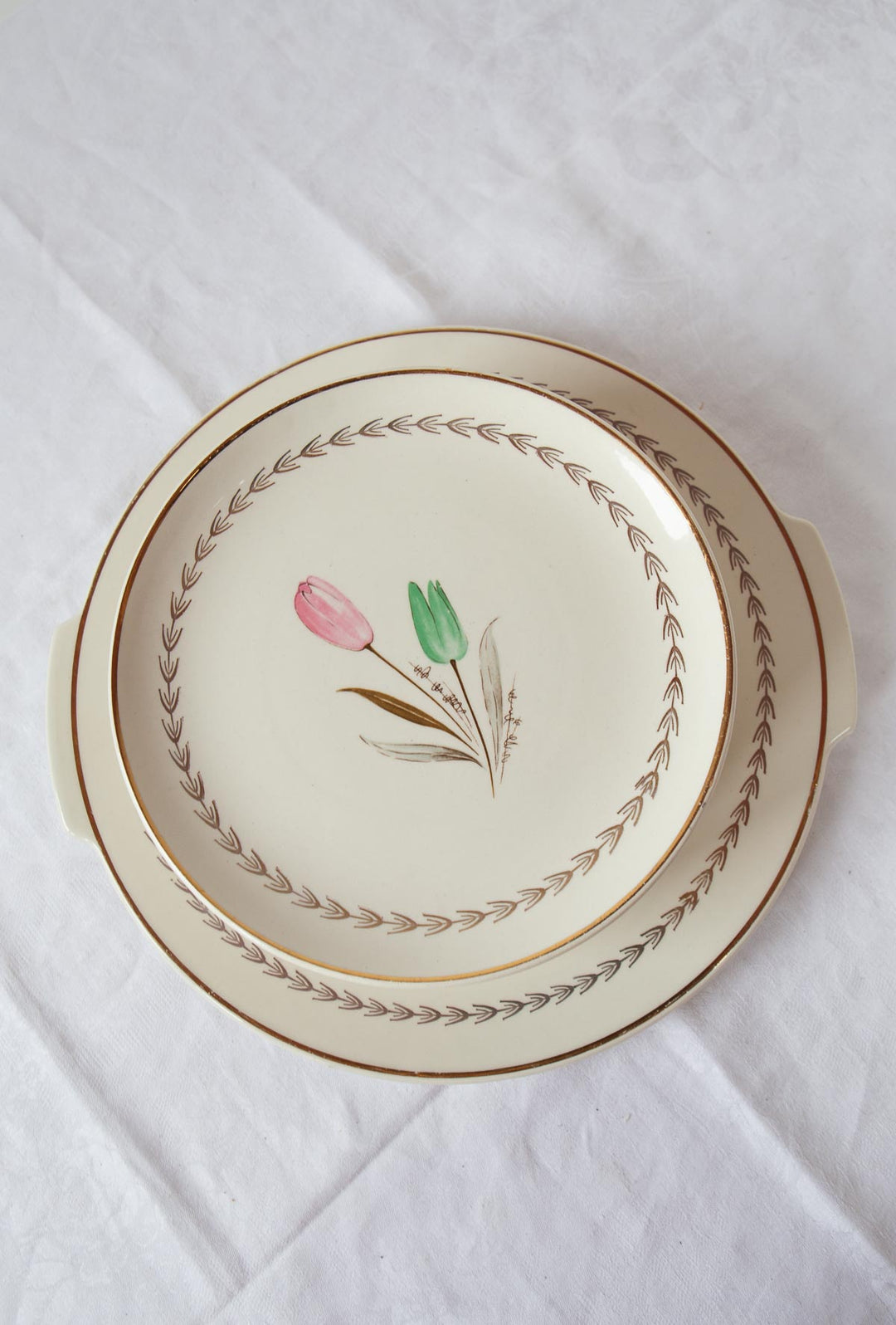 Antiguo juego merienda o desayuno loza francesa GIEN (30 PIEZAS)