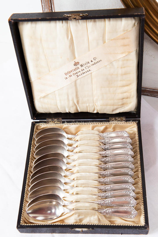 Juego 12 cucharillas ERCUIS LOUIS XVI en estuche original