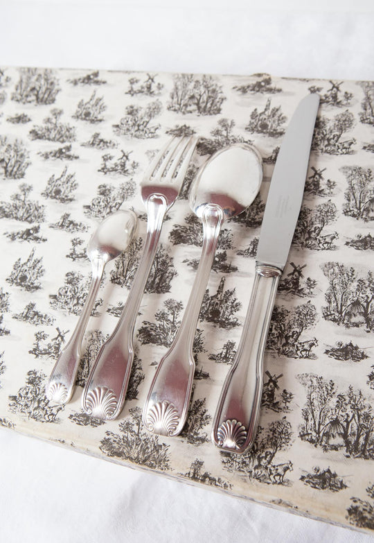 CUBERTERÍA ANTIGUA FRANCESA FRANÇOIS FRIONNET METAL BAÑO PLATA COQUILLE