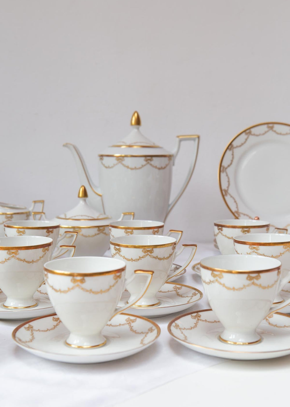 juego cafe porcelana sueca hackefors vintage swedish coffee set