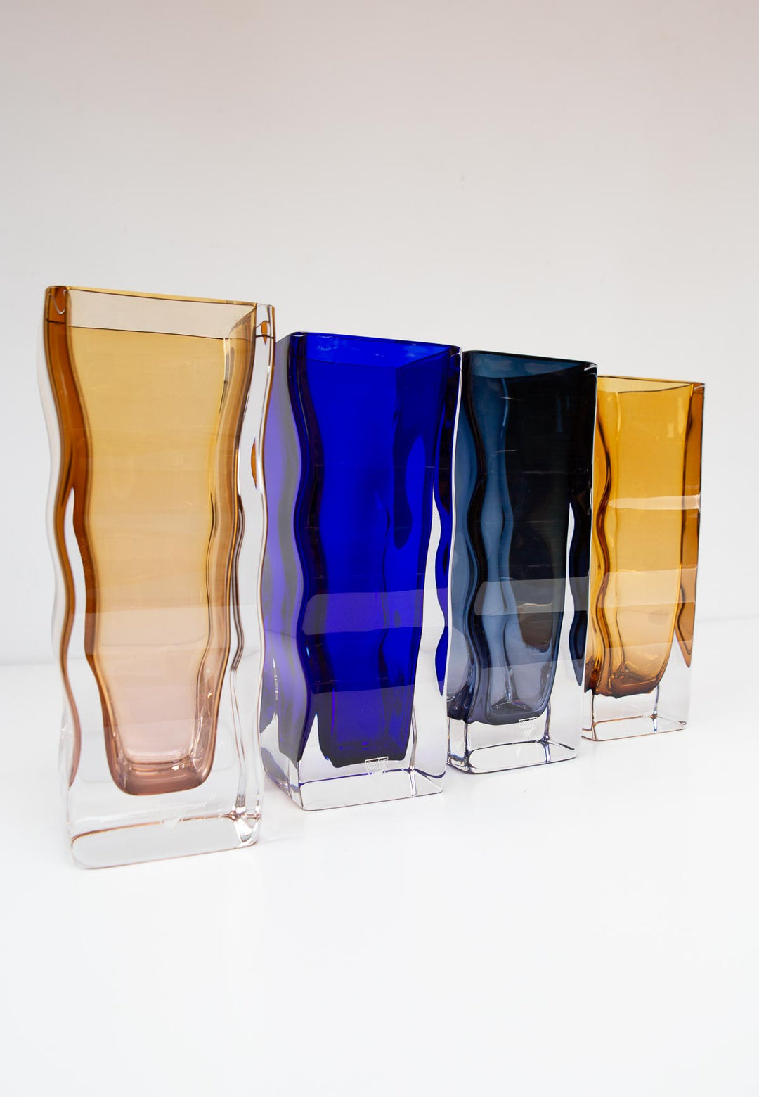 Juego de 4 jarrones cristal sueco Orrefors (23 cm)