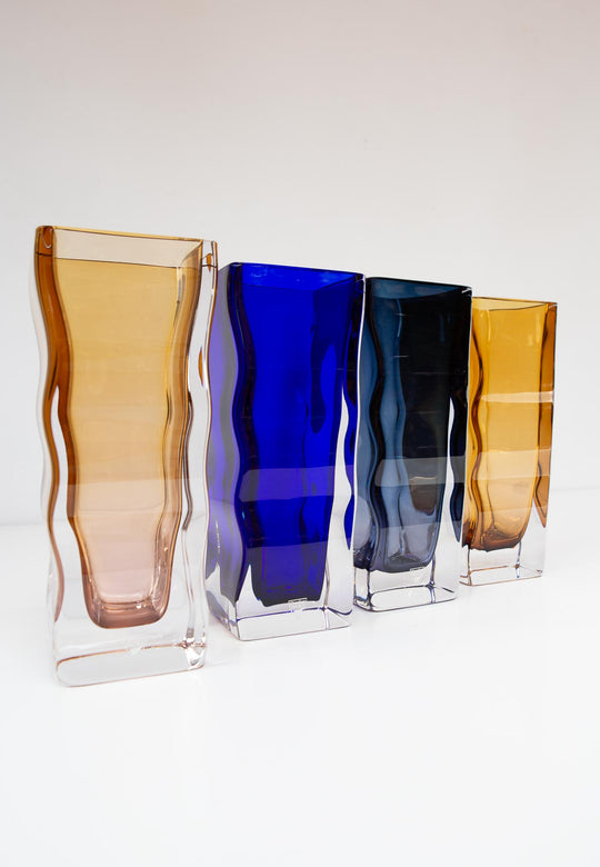 Juego de 4 jarrones cristal sueco Orrefors (23 cm)