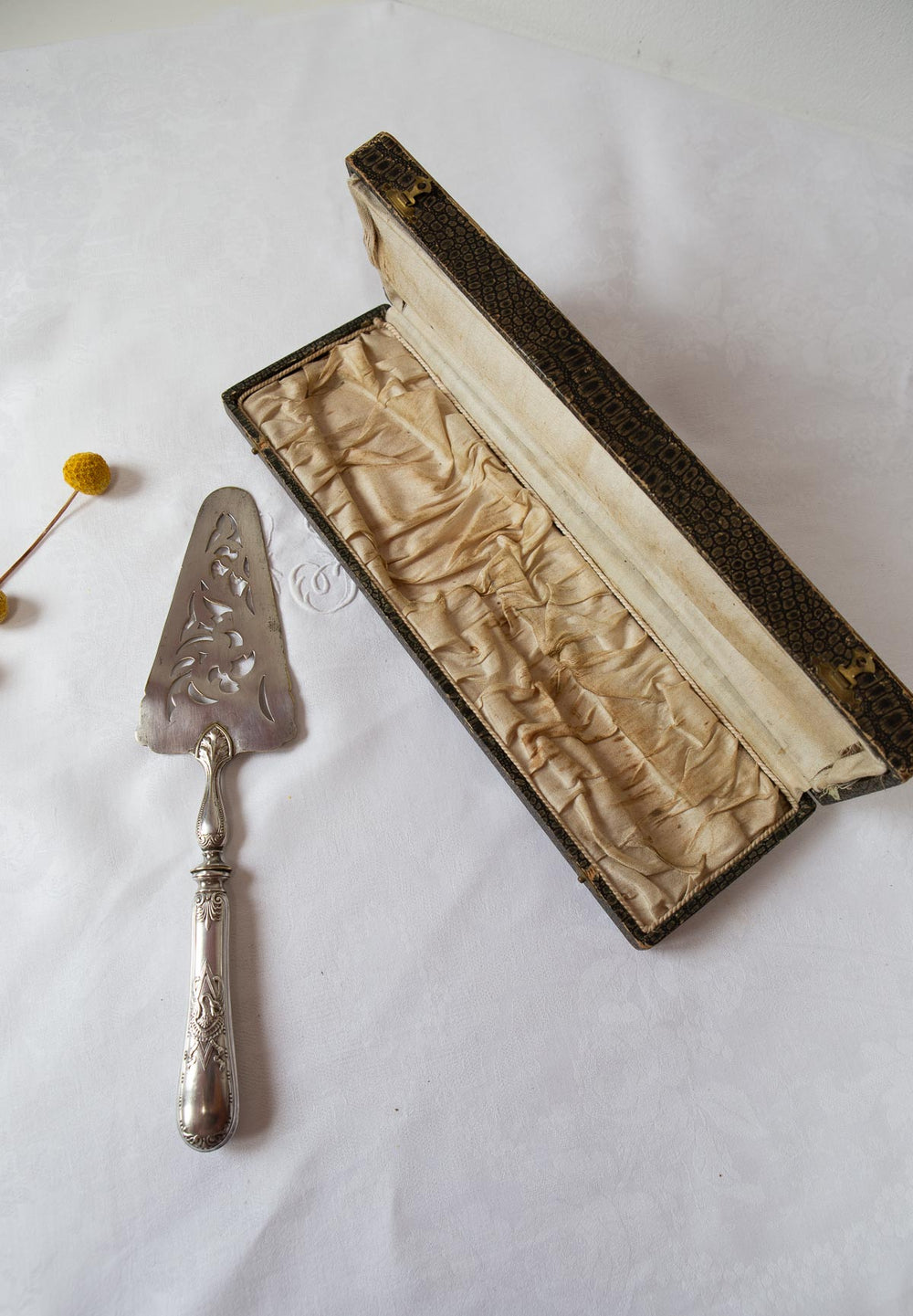 antigua pala de tarta francesa en estuche