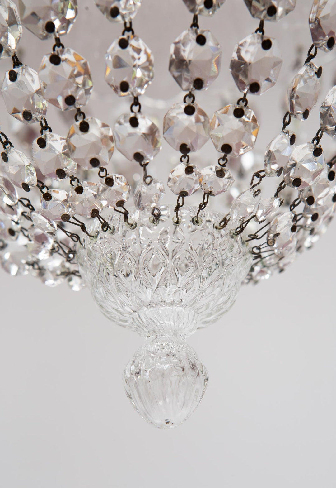 Pareja de antiguas lámparas cristal s. XX (25 cm)