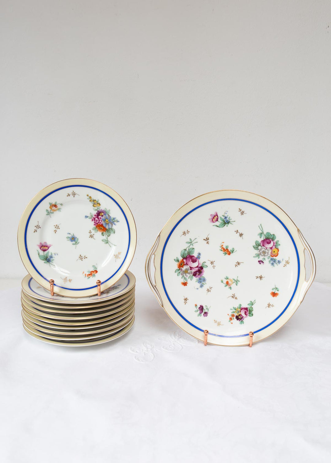 juego postre porcelana antiguo bernardaud