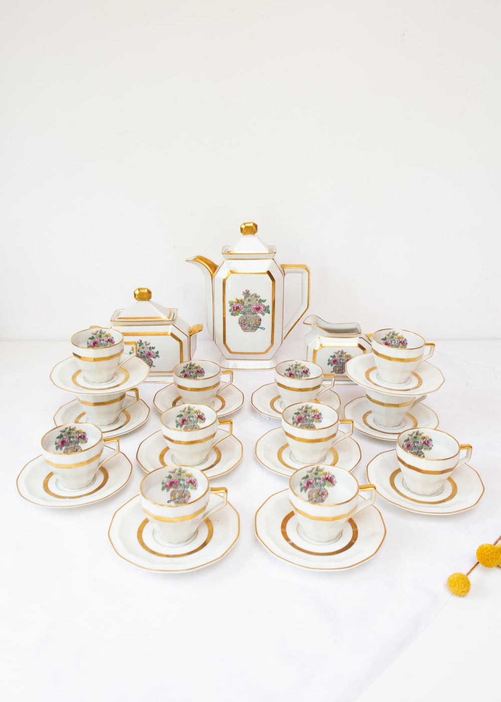 juego café antiguo frances limoges bernardaud estilo art deco