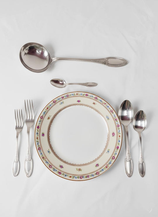 Gran cubertería francesa "metal argenté PARA 12 ERCUIS EMPIRE c. 1930/40 (61 PIEZAS)