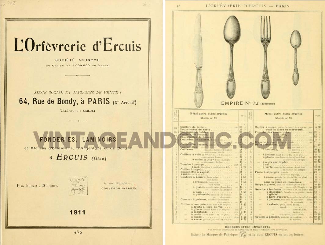 cubiertos franceses cuberteria ercuis empire postre entrantes