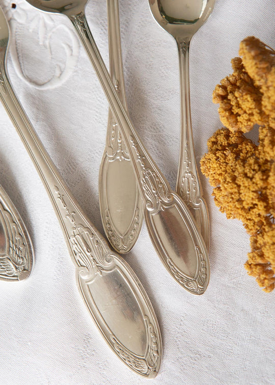 Gran cubertería francesa "metal argenté PARA 12 ERCUIS EMPIRE c. 1930/40 (61 PIEZAS)