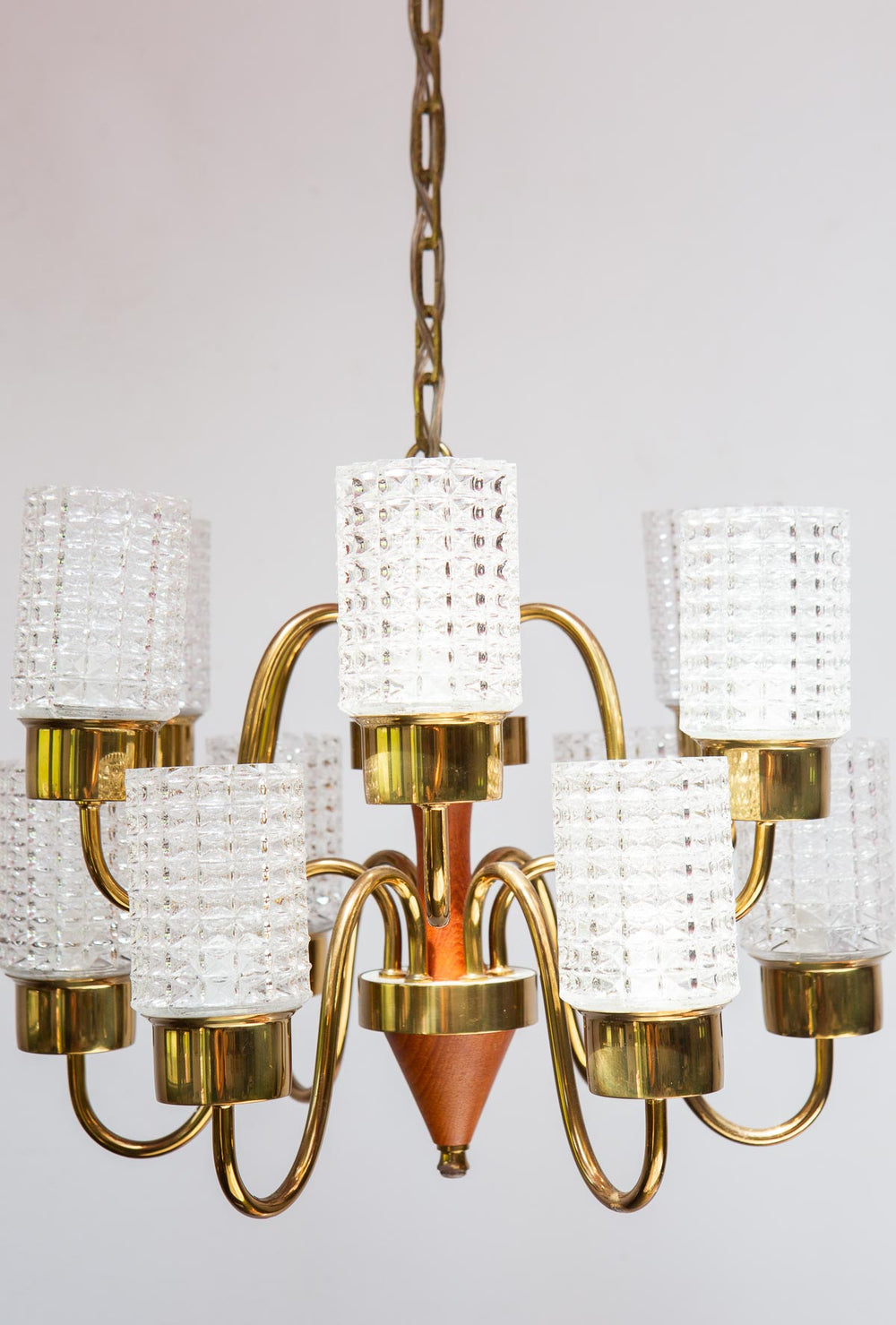 lámpara techo midcentury sueca teca y metal