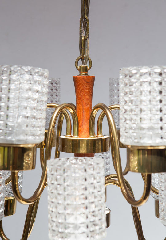 lámpara techo midcentury sueca teca y metal