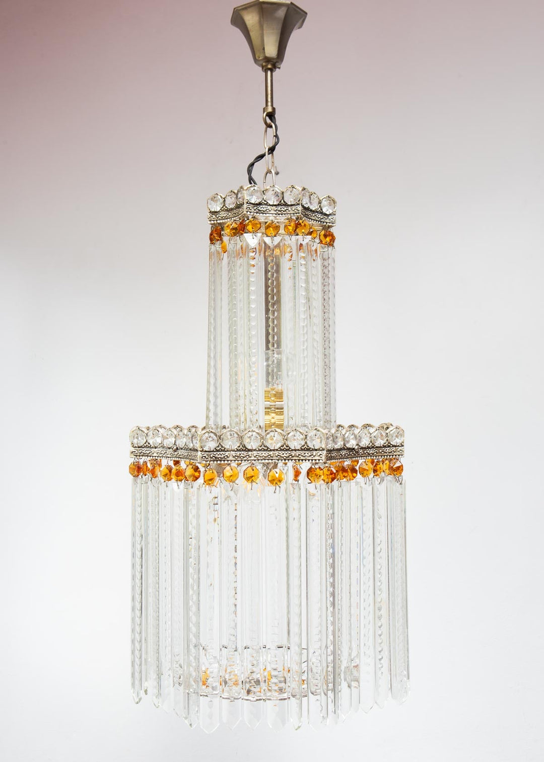lámpara techo vintage antigua cristales chandelier
