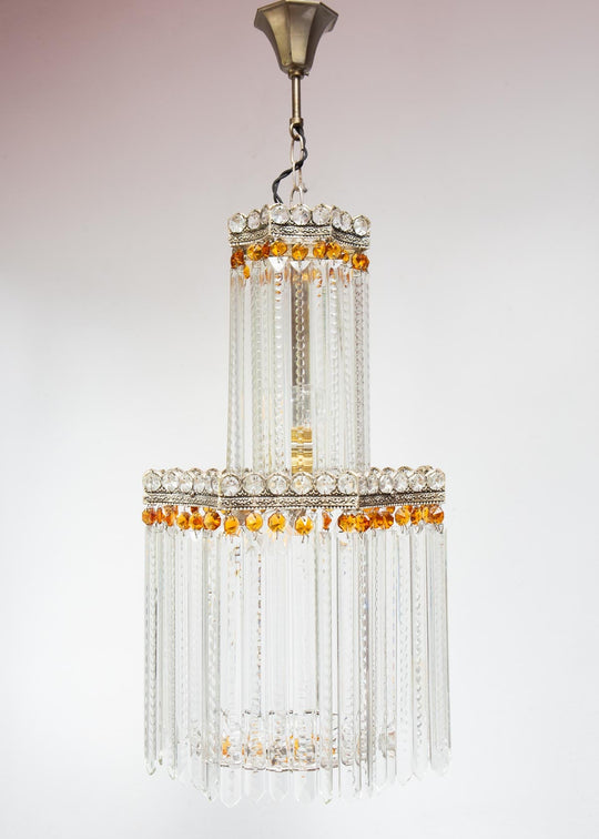 lámpara techo vintage antigua cristales chandelier