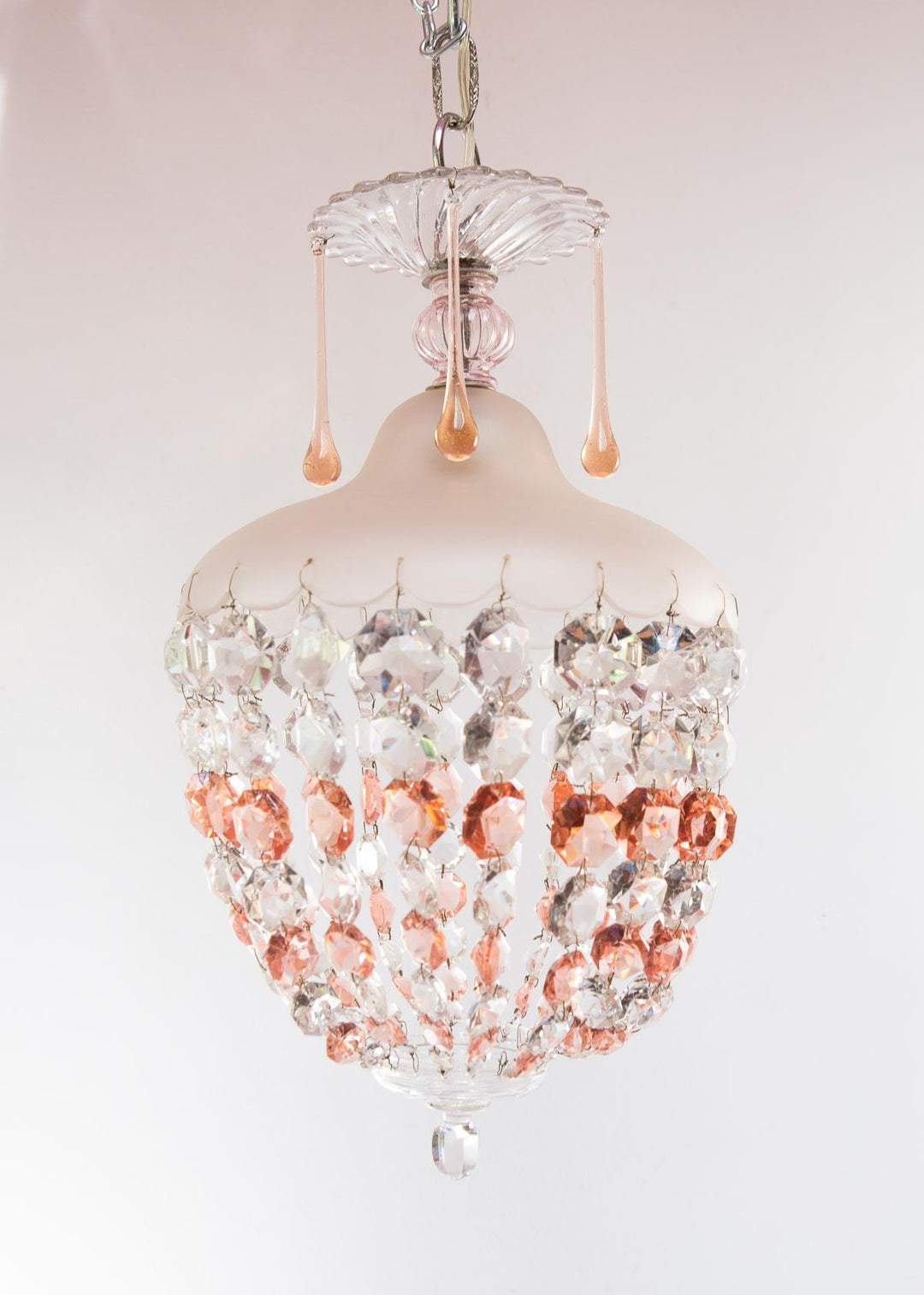 lampara techo cristal rosa plafon french chandelier