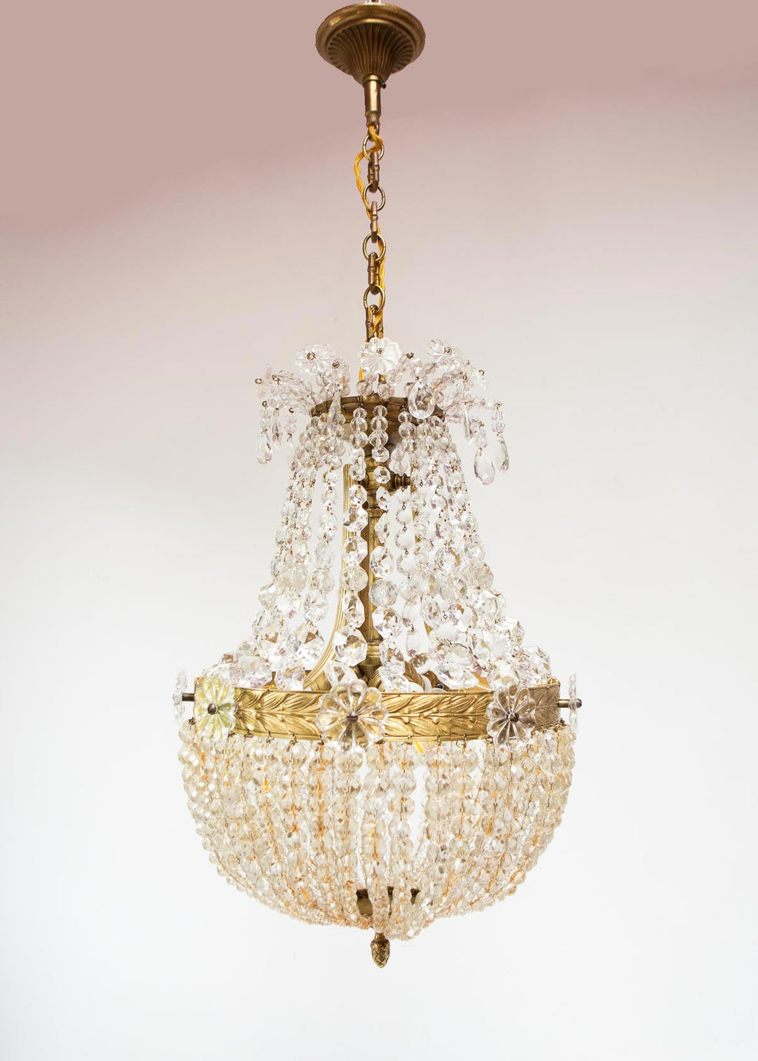 Lámpara de techo globo "montgolfier" francesa bronce y cristal (35 cm)