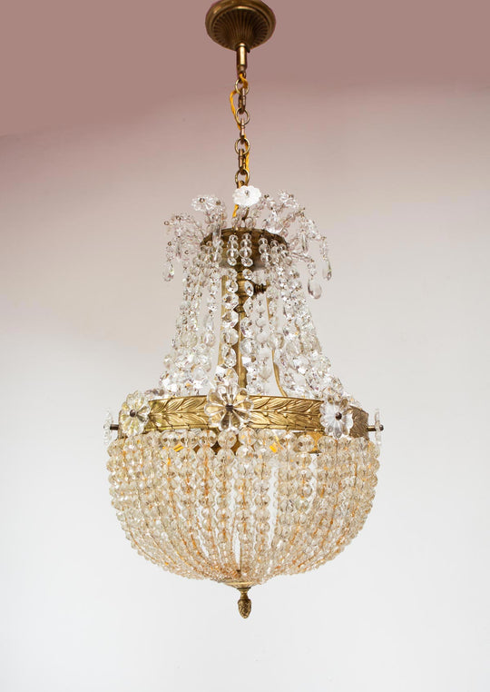 Lámpara de techo globo "montgolfier" francesa bronce y cristal (35 cm)