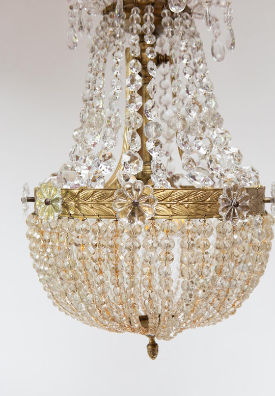 Lámpara de techo globo "montgolfier" francesa bronce y cristal (35 cm)