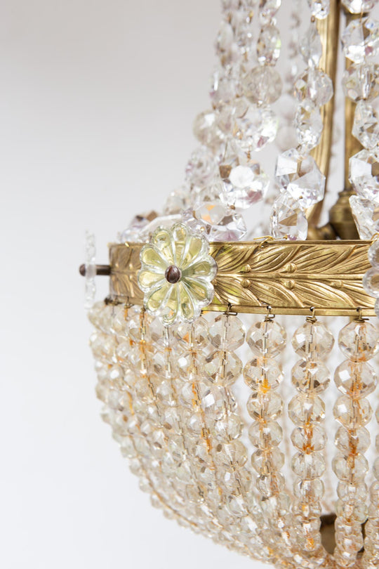 Lámpara de techo globo "montgolfier" francesa bronce y cristal (35 cm)