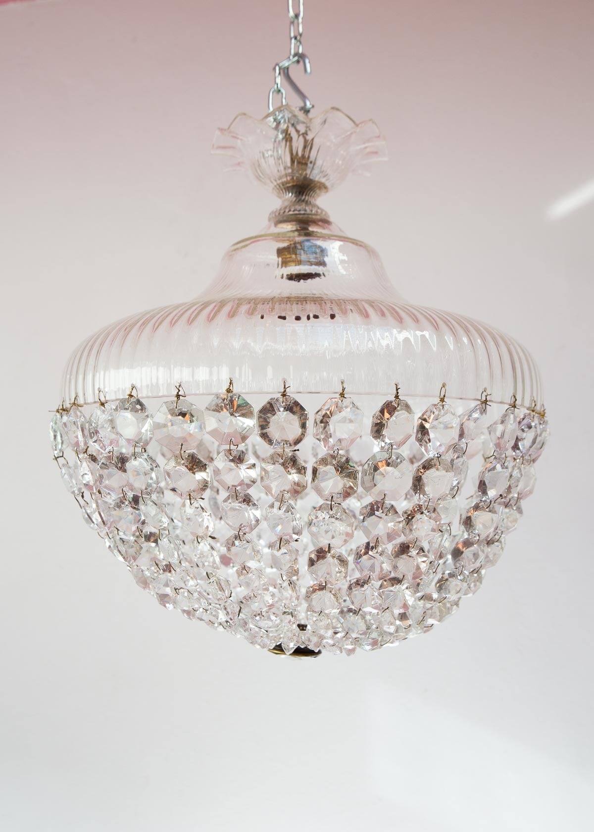 lampara techo cristales plafon vintage