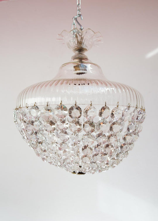 lampara techo cristales plafon vintage