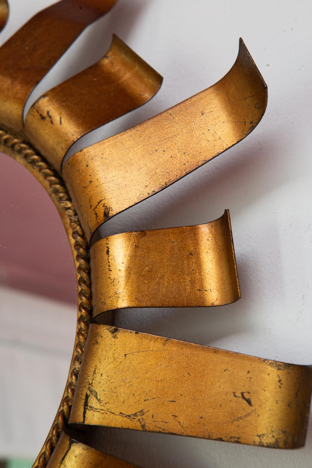 Espejo sol rayos metal dorado c. 1960 (45,5 cm)