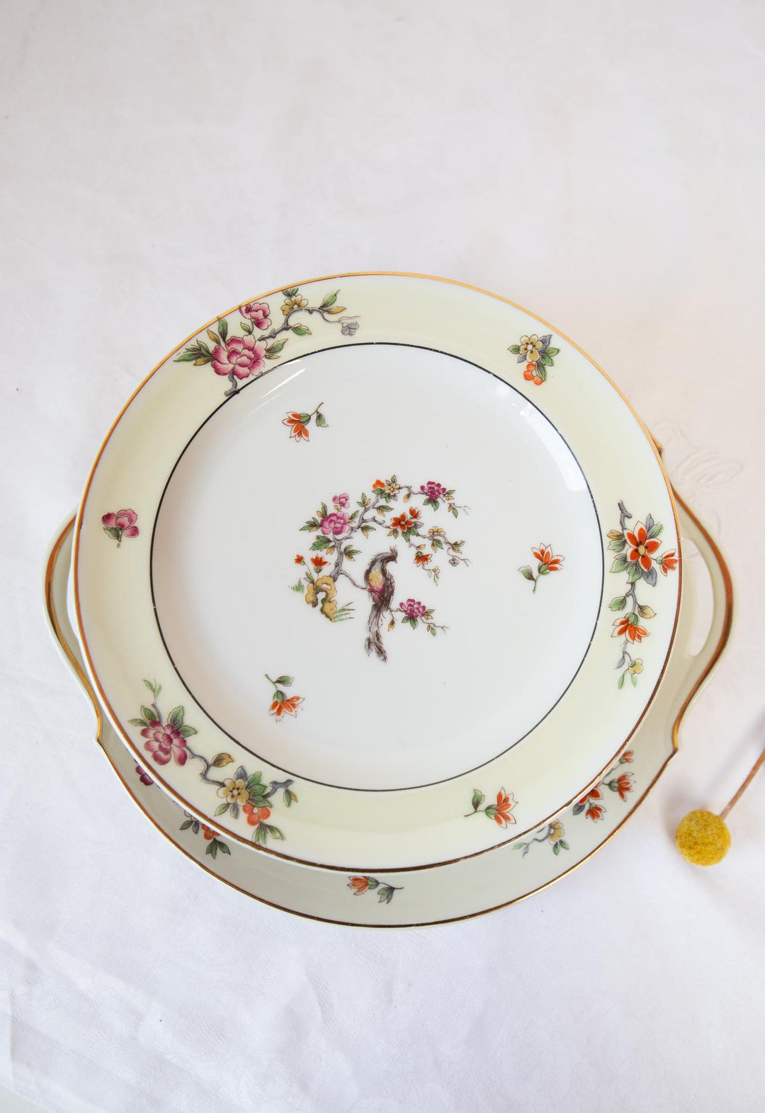 juego postre porcelana limoges lanternier ave paraiso
