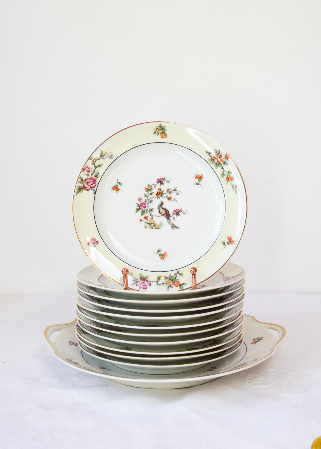 juego postre porcelana limoges lanternier ave paraiso