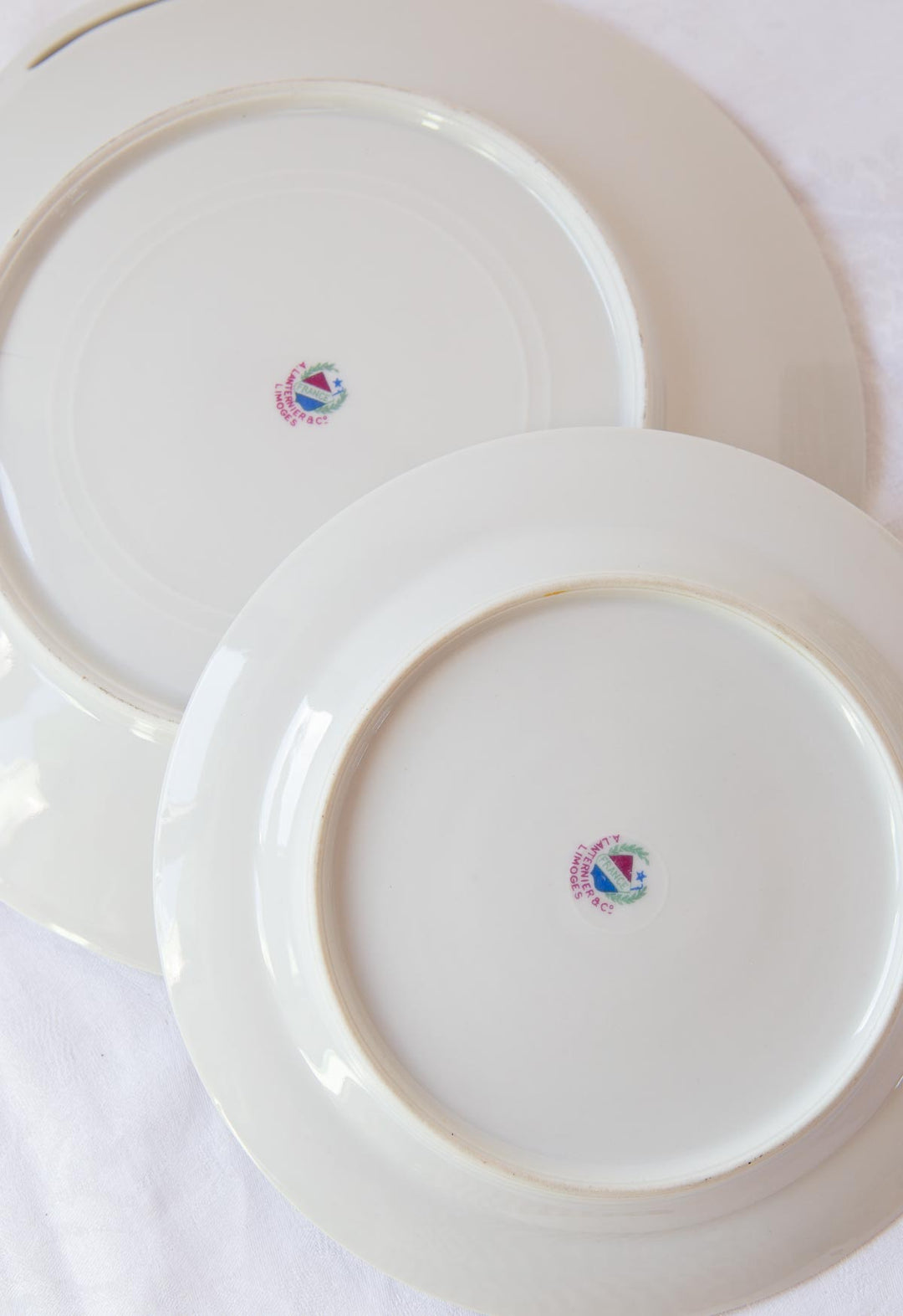 Juego de postre Limoges LANTERNIER ave paraíso c. 1910 (11 SERVICIOS)