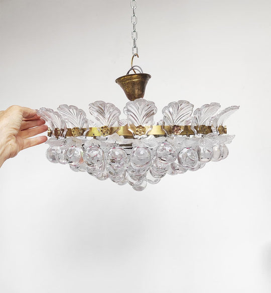 Plafón techo bolas y hojas cristal c. 1960 (66 bolas y 219 hojas)