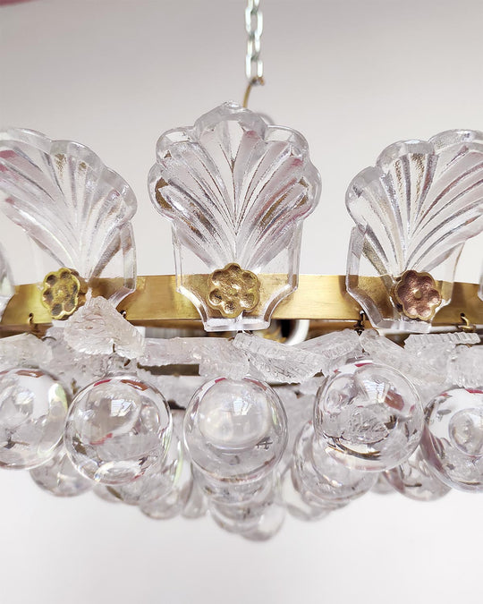 Plafón techo bolas y hojas cristal c. 1960 (66 bolas y 219 hojas)