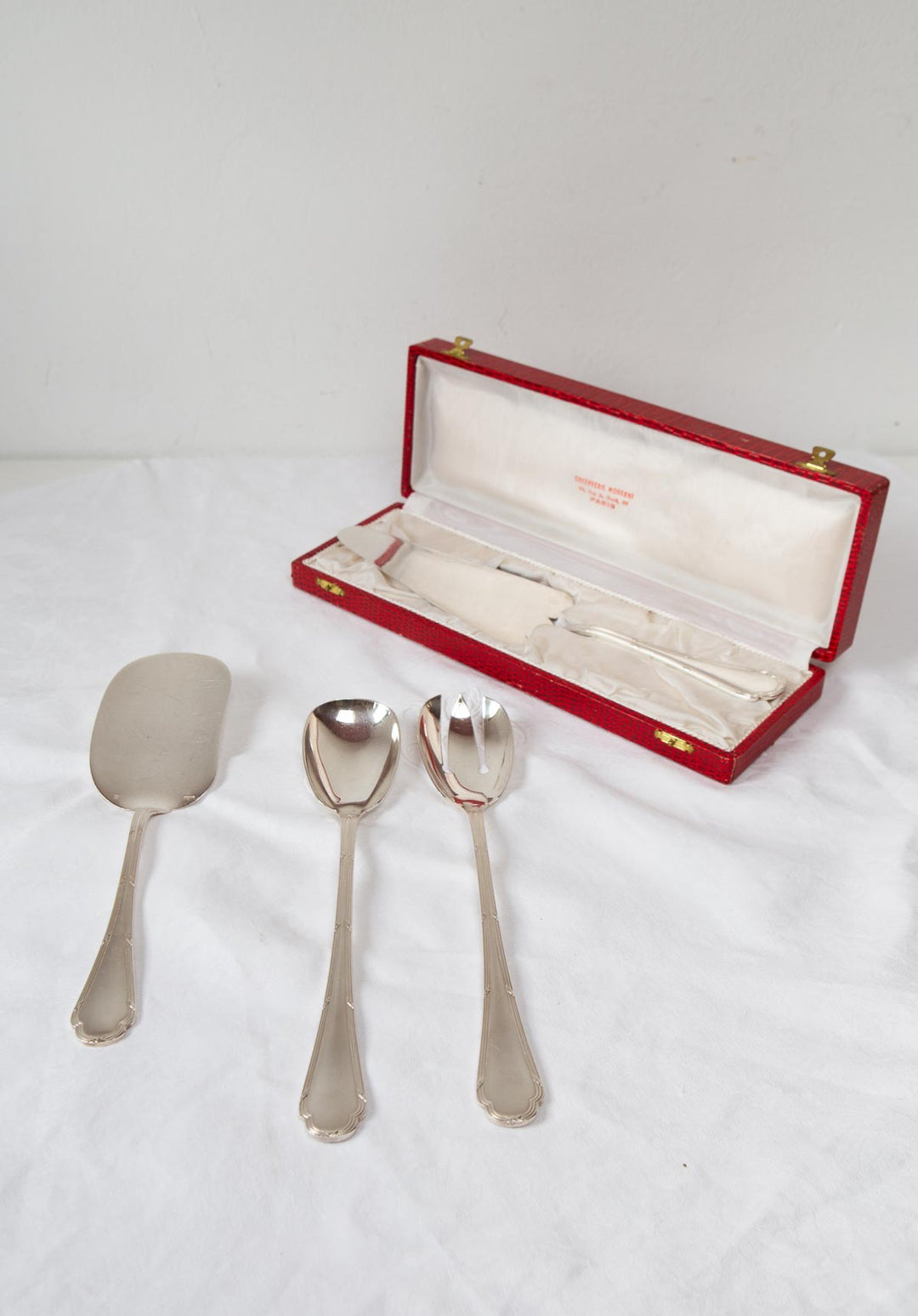 Antigua CUBERTERÍA PARA 12 francesa ERCUIS TRIANON c. 1940 (41 PIEZAS)