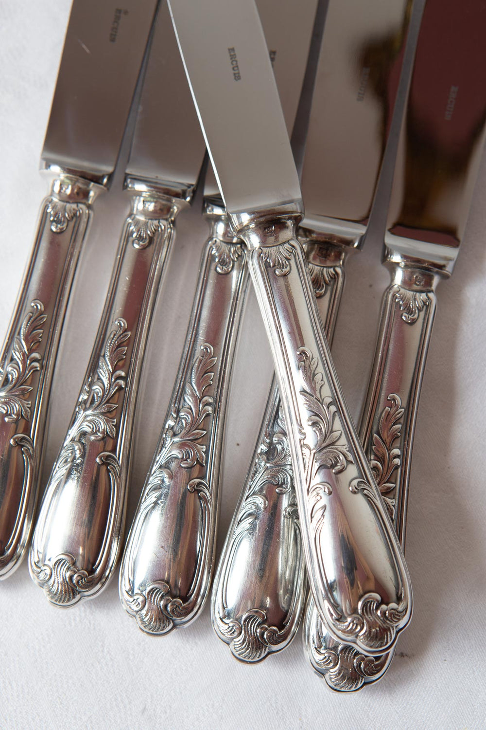 cuchillos franceses estilo rococo rocaille luis xv ercuis mesa y entrantes