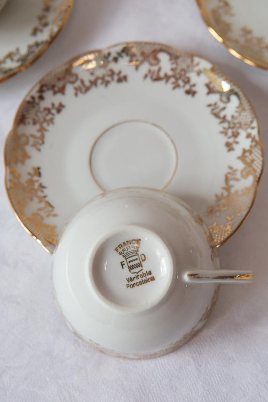 Juego de té para 3 Limoges con cafetera ave paraíso (7 PIEZAS)