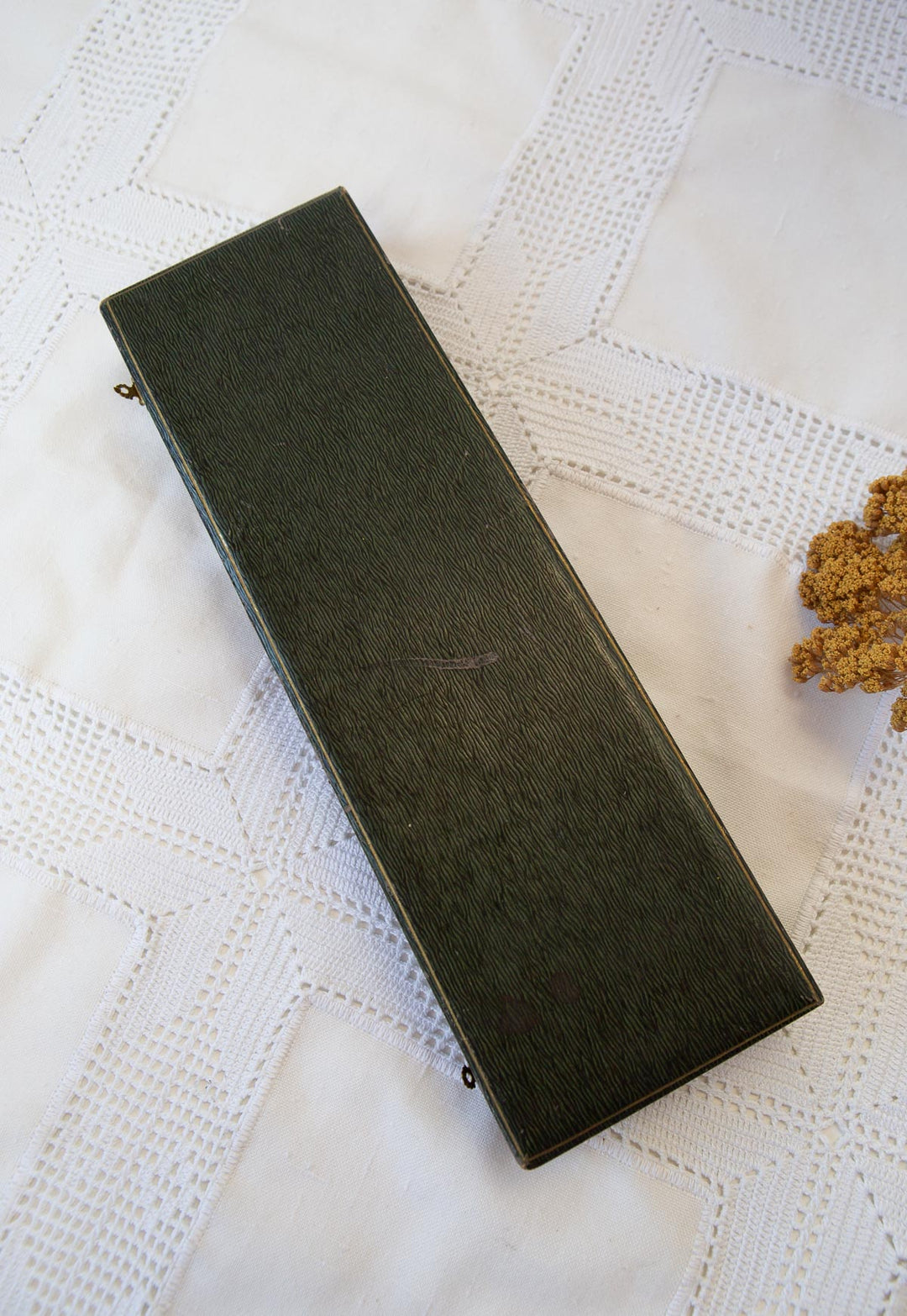 Antiguos cubiertos art decó para ensalada franceses Orbrille en estuche c. 1930