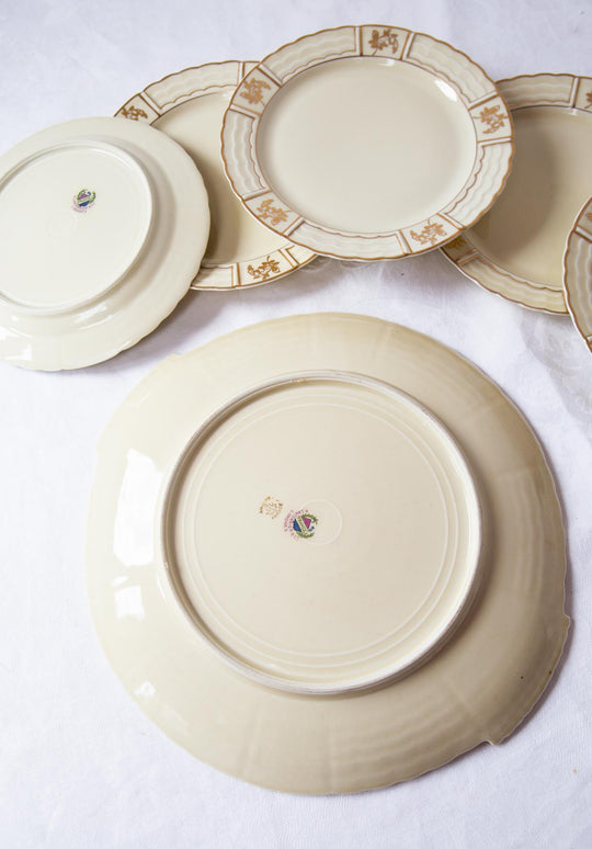 Servicio de postre en porcelana Limoges A. Lanternier, c. 1920-30s (6 SERVICIOS)